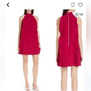 NEW Ted Baker Deep Pink Halterneck Lace Detail Tunic Dress